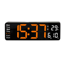 Relógio Kaireo em promoção, Relógio de parede digital LED grande com temperatura, data e dia da semana, controle remoto USB, relógio para casa,