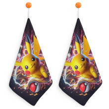 Pikachu-Handtücher für Bad, weiche und saugfähige Baumwoll-Gesichtstücher für Spa, Bad, Fitnessstudio und Küche, dekoratives Handtuchset mit