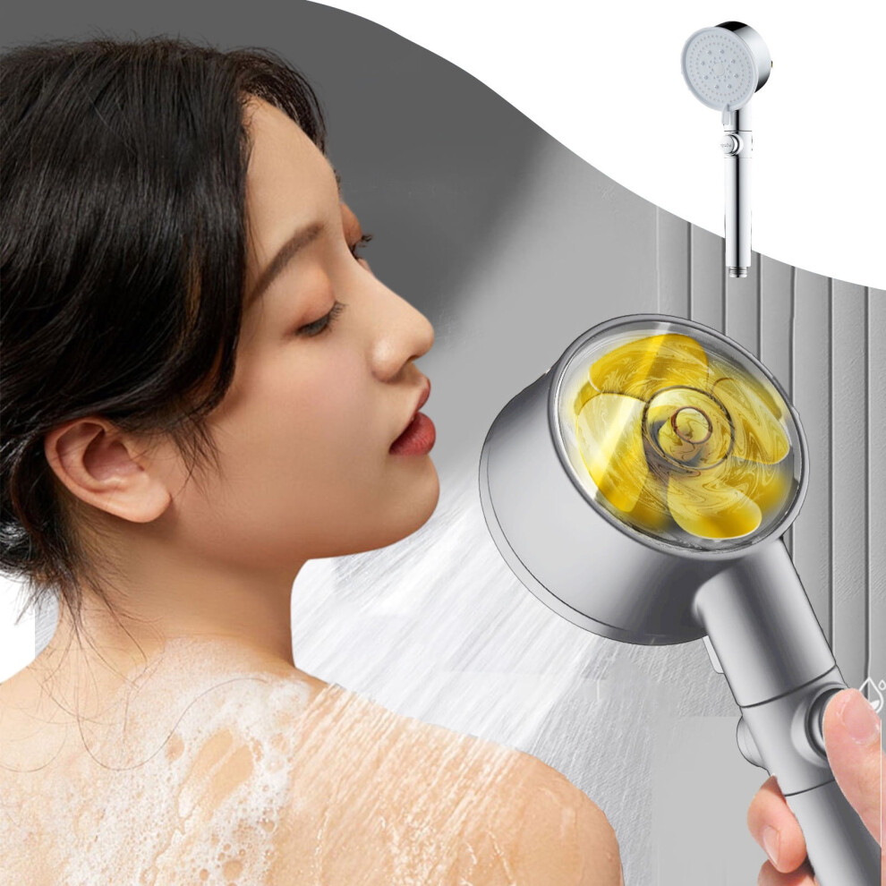Kiplyki Turbo Shower Head With 5 Bathing Modes & Pressurized Water Stop, Compatible With Standard Shower Systems 9773935746282