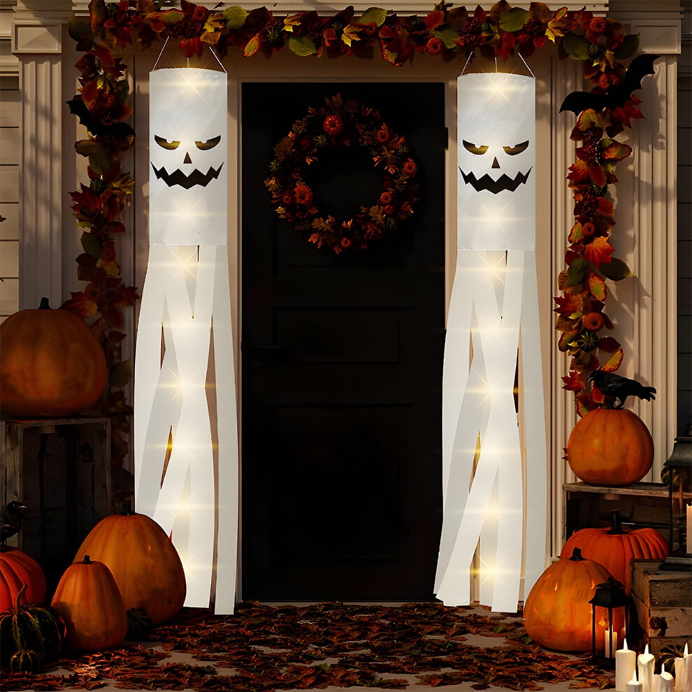 2PCS Halloween Decorations Outdoor, Compatible with Hanging String Lights, Glowing Ghosts for Home, Tree, Garden, Yard-image-OPC-PQXSBQS-NEW