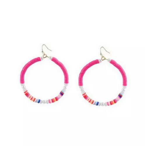 Σκουλαρίκια RSAMD Boho Confetti Beads για γυναίκες σε σχήμα δαχτυλιδιού, μεγάλα, εντυπωσιακά 1