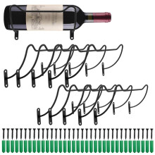 10 Pack Wall Mounted Metal Wine Rack Bottle Storage Holder Organizer