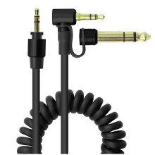Câble d'extension audio 3,5 mm, connecteurs mâles 3,5 mm et 6,5 mm, pour appareils dotés d'une prise jack 3,5 mm (noir).
