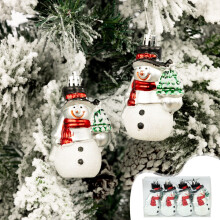Kerstversieringen: 4 stuks onbreekbare sneeuwpoppenset voor de kerstboom, feestdecoratie en cadeaus - Geschikt voor klassieke thema's