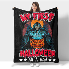 Manta ligera de franela de Halloween para sofá, cama, viajes, camping, oficina, manta polar con estampado digital, tela suave y cálida.