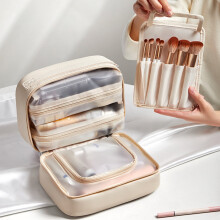 Kozmetická taštička SUSUchens s viacerými priehradkami, zapínanie na zips, veľkokapacitná, vodotesná, držiak na štetce na make-up,