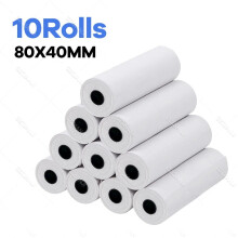 BPA free 80*30mm 40mm Thermal Receipt Paper for All Mini 3 inch Inkless Wireless Thermal POS Receipt Bill Printer Paper Roll 10Rolls 80x40mm