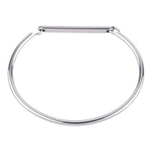 1 Stück schlichtes, elegantes Armband aus Edelstahl mit glatter Oberfläche, einzigartiges Handgelenkaccessoire für Damen, Farbe: Stahl
