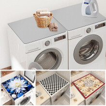 SUSUchens Washing Machine Cover, Dustproof & Water Absorbent, Anti-Skid Mat for Fridge Top, Table, Bedside - Grey