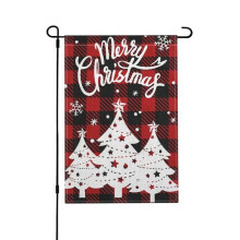Bandeira de jardim JOOCAR "Feliz Natal", com estampa de árvore, feita de juta, resistente às intempéries e ao desbotamento, dupla face, 45,7 x