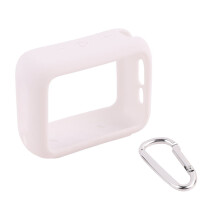 Capa de silicone para transporte compatível com JBL GO4, capa portátil com mosquetão, capa protetora espessa à prova de poeira.