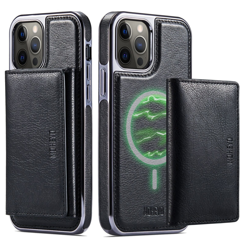 Removable Wallet Magsafe Compatible Leather Case For Compatible With Iphone 13 Pro Max, Black 9773935953864