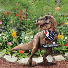 OYIGU Utendørs amerikansk dinosaur hagedekorasjon kunst jern ornamenter