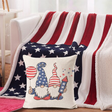Putetrekk til 4. juli, 18 x 18 tommer, amerikansk patriotisk putetrekk, dekorasjoner til uavhengighetsdagen, til hjemmets sofa, sovesofa