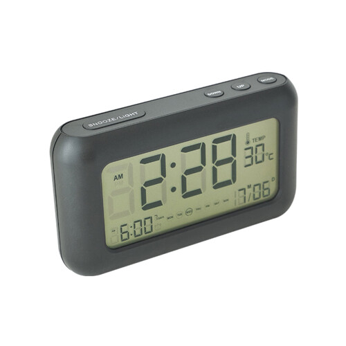 Ρολόι Jacenvly Black Tech 170 LCD: Ημερομηνία, Θερμοκρασία, 3 ξυπνητήρια, Νυχτερινό φως, 1