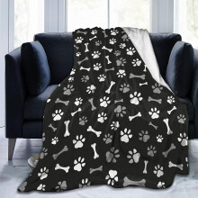 Perinsto Hundtassar & Ben Filt - Ultramjuk Varm Fleece För Säng, Stol, Bil, Soffa - Dekoration Djurfotspår
