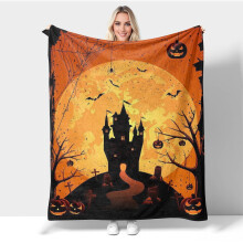 Halloween-slottpledd 127 cm * 101 cm - Tilpasset gave til mamma, pappa, par, baby, nyfødt, kone, ektemann, kjæreste