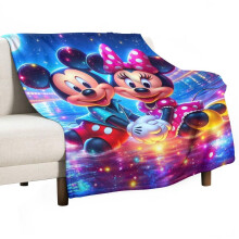 Coperta Topolino in morbidissima flanella, 127 x 152 cm, calda e leggera, ideale per casa, ufficio e viaggi.