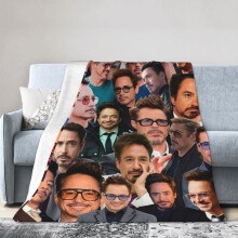 Robert Downey Jr. hotellteppe, animeteppe til seng, sofateppe, ultramykt fleeceteppe til soverom, stue, 60 x 50 tommer