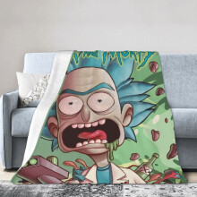 Coperta Rick and Morty Hotel, coperta anime per letto, coperta per divano, coperta in pile ultra morbida per camera da letto e soggiorno, 60x50