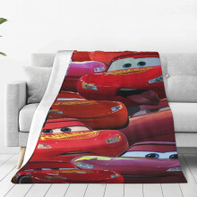 Bilar Blixten McQueen Filt 60"x50" Mjuk flanellfilt i mikrofiber för soffa, resor, alla årstider, barn och vuxna