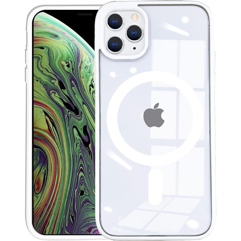 Slim Thin Clear Anti Yellowing Shockproof Phone Case For Iphone 11 Pro Max Compatible With Magsafe - Candy White 9773935124790