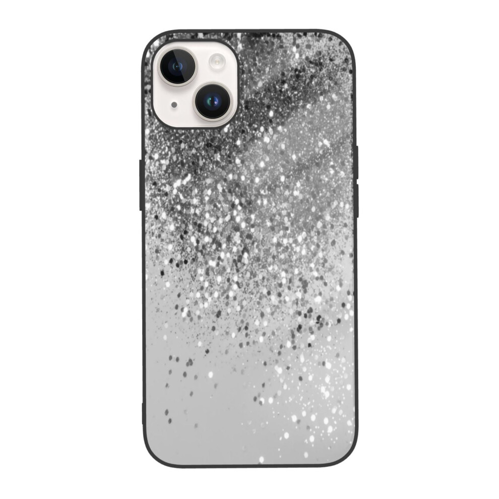 Soft Gray Glitter Compatible With Iphone 14 Phone Case, Tpu Cell Phone Cover For Compatible With Iphone 14 Dual Camera Silver 9173940194786