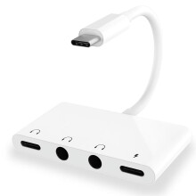 USB C To 3.5Mm Audio Adapter,4 in 1 USB C To Headphone with 3.5Mm Audio and 60W PD Fast Charging Port