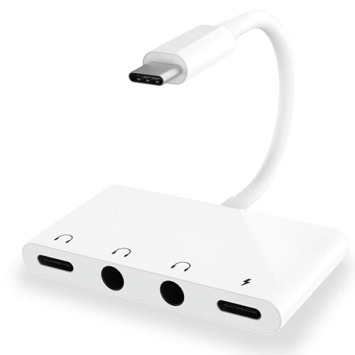 Προσαρμογέας ήχου USB C σε 3,5 χιλιοστά, 4 σε 1 USB C σε ακουστικά με ήχο 3,5 χιλιοστών και