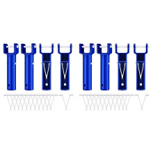 Conjunto de 8 Cabos de Aspirador de Piscina, Acessórios de Reposição para Limpeza de Piscina com 24 Clips em V