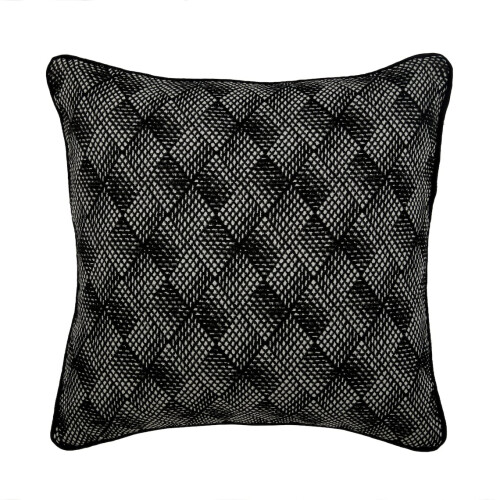 Capa de almofada jacquard preta de 60x60cm (24x24 polegadas), capa de almofada decorativa em tecido para sofá - Sanity Illusions