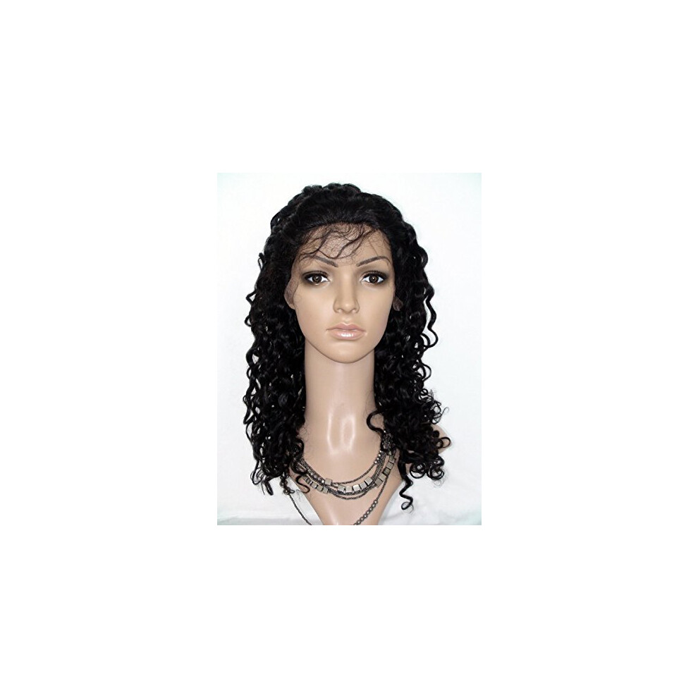 8 Inch Lace Front Human Hair Wig for Black Women, Malaysian Virgin Remy Deep Wave, 130% Density