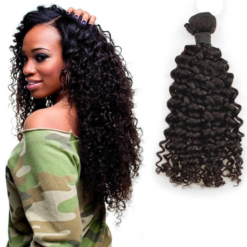 Unisex Black Brazilian Virgin Jerry Curly Hair Bundles 10 Inch Weave Extensions Natural Cuticle Alignment