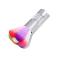 Powder Brush with Smooth Nylon Bristles and Ergonomic Rhinestone Handle for Even Makeup Blending