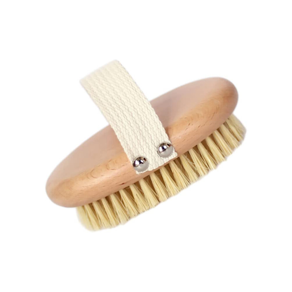 Back Scrubber with Long Handle Reach, Soft Bristle Body Brush for Gentle Exfoliation, Wood Grip