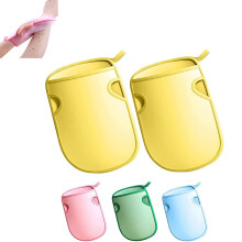 Exfoliating Bath Mitt DoubleSided Body Scrub Glove for Gentle Deep Exfoliation Dead Skin Remover 2 Yellow