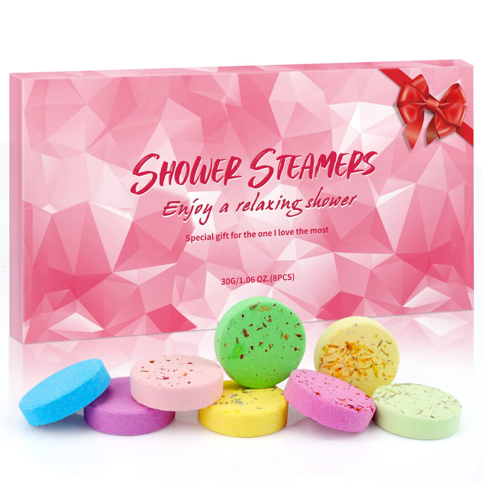 Lavender Shower Steamers Aromatherapy Gift Set, 8Pack Natural Essential Oil Shower Bombs For Relaxation