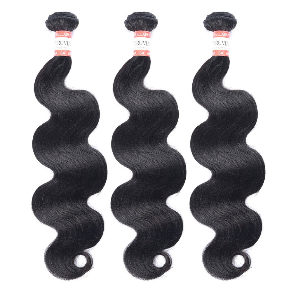 Unisex 6A Peruvian Virgin Remy Hair Bundles Unprocessed Loose Body Wave 100G Tangle Natural Color