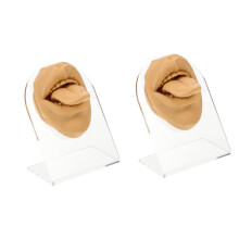 Piercing Practice Model 2 Sets 3D Silicone Face and Tongue Kit with Realistic Skinlike Texture
