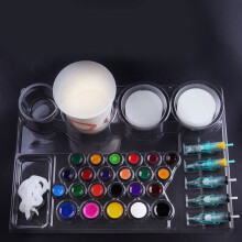 24 Pcs Disposable Tattoo Ink Tray and Cartridge Needle Holder, Plastic Pigment Stand for Salon