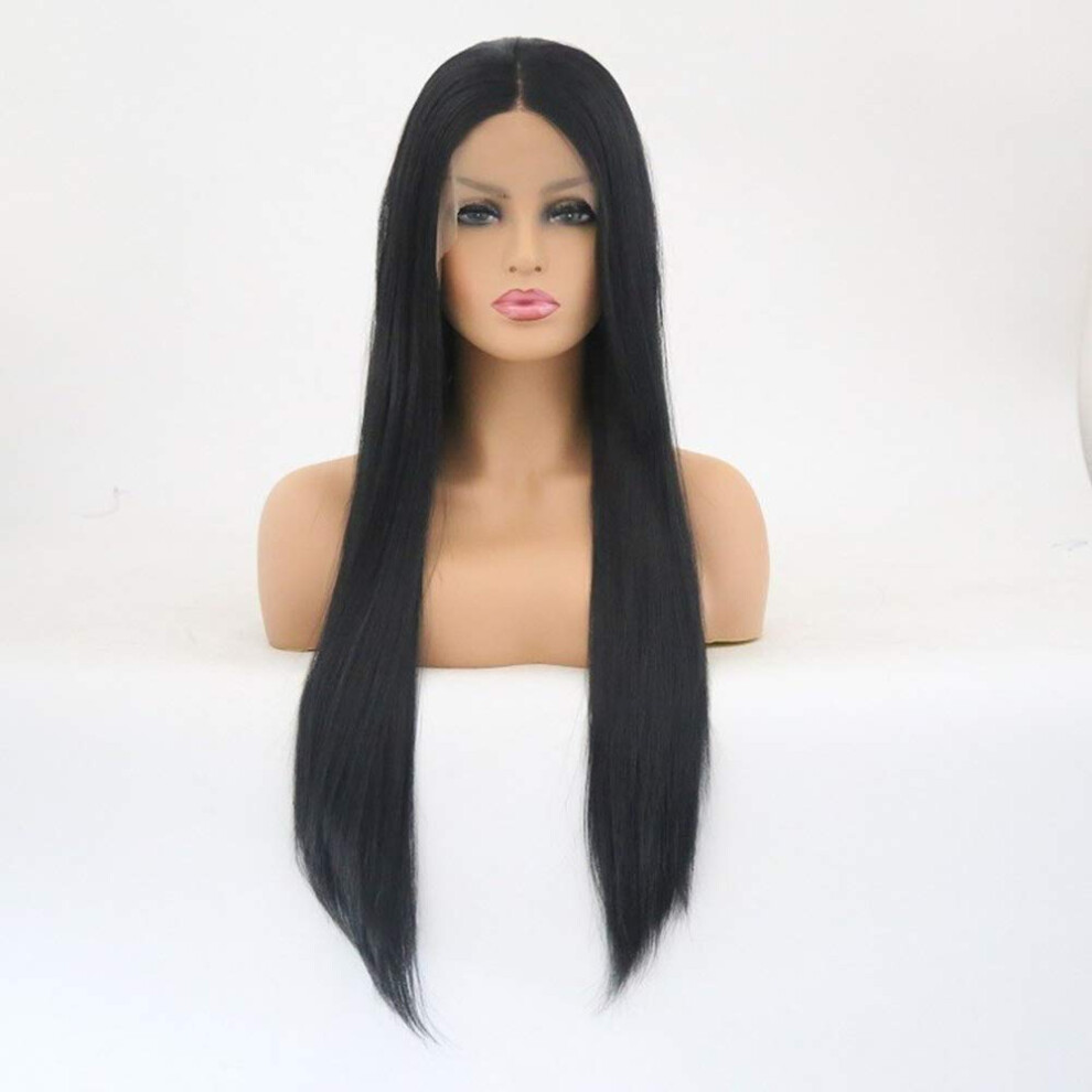 Lace Front Wig HeatResistant Synthetic Long Straight Hair for Women 1826 Inches