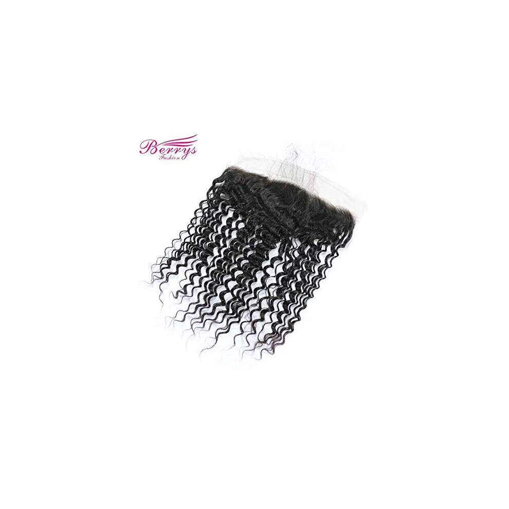 Unisex Lace Frontal Wig 13X4 Deep Wave Virgin Peruvian Hair With Natural Hairline And Mink Lashes 10'