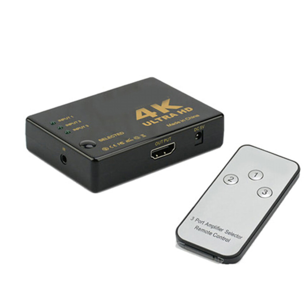Plug And Play Hdmi Switcher, 4K X 2K High Resolution Automatic Switch, Plated Connectors For Wide Compatibility, Remote Control Enabled Hdmi Gold 9773935288225