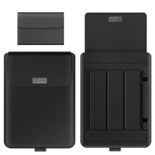Duurzame laptoptas met magnetische sluiting en zachte microvezelvoering, inclusief standaardfunctie voor ergonomisch gebruik, universeel compatibel