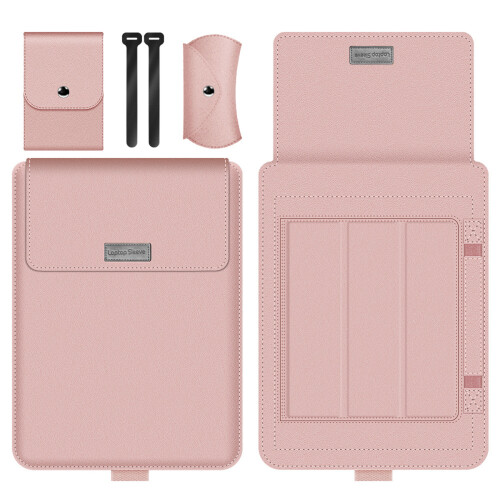 Capa protetora resistente para laptop, com fecho magnético, interior macio em microfibra, função de suporte para uso ergonômico e compatibilidade