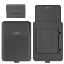 Duurzame laptoptas met magnetische sluiting en zachte microvezelvoering, inclusief standaardfunctie voor ergonomisch gebruik, universeel compatibel