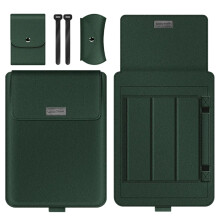 Duurzame laptoptas met magnetische sluiting en zachte microvezelvoering, inclusief standaardfunctie voor ergonomisch gebruik, universeel compatibel