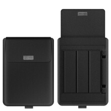Duurzame laptoptas met magnetische sluiting en zachte microvezelvoering, inclusief standaardfunctie voor ergonomisch gebruik, universeel compatibel