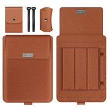 Duurzame laptoptas met magnetische sluiting en zachte microvezelvoering, inclusief standaardfunctie voor ergonomisch gebruik, universeel compatibel