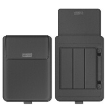 Duurzame laptoptas met magnetische sluiting en zachte microvezelvoering, inclusief standaardfunctie voor ergonomisch gebruik, universeel compatibel
